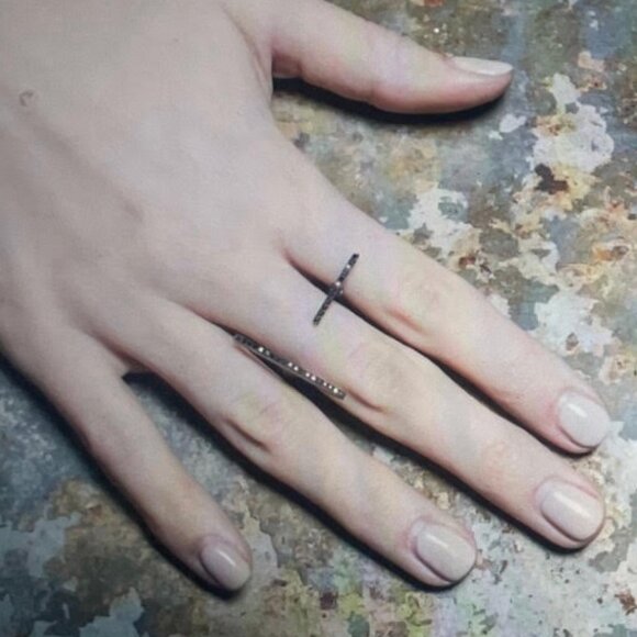 Selin Kent Francoise Ring 14K White Gold Night Sky Diamonds - Grey Pink White - Picture 14 of 16